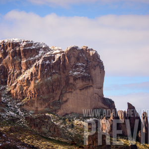 Snow-Capped Desert Mountain